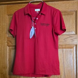 NWT Greg Norman Women's Red Polo Shirt Size Medium
